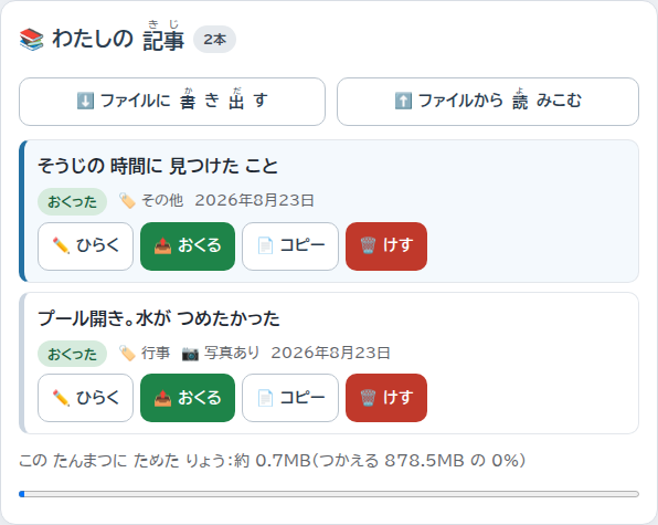 送ったあと、ふだが変わったところ